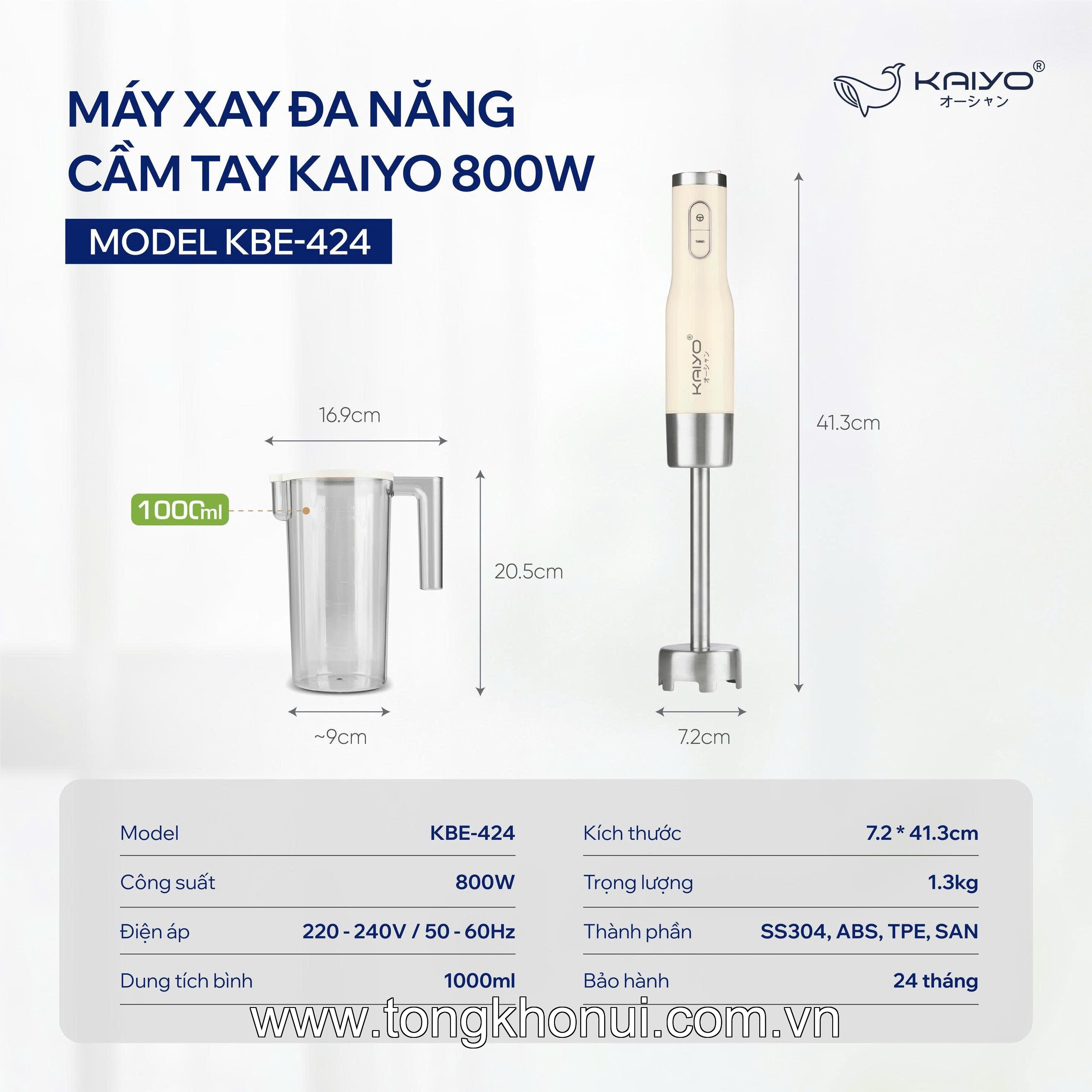 Máy xay đa năng cầm tay Kaiyo 800W, Model KBE-424 ảnh 16