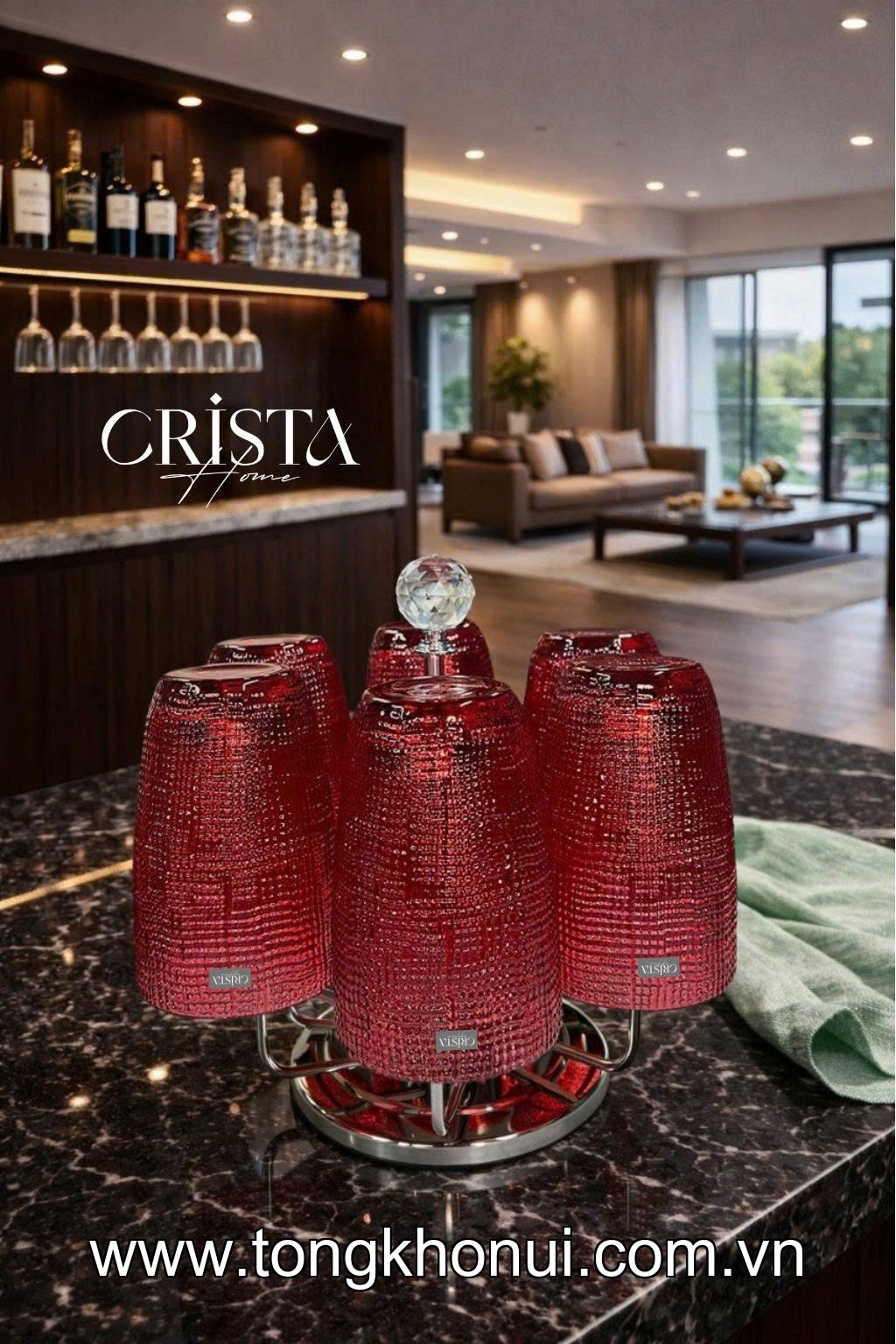 BỘ 6 CỐC THỦY TINH VÂN LƯỚI 420ML CRISTA HOME – CỐC UỐNG SINH TỐ, NƯỚC ÉP HOT NHẤT (MÃ 60209) ảnh 2