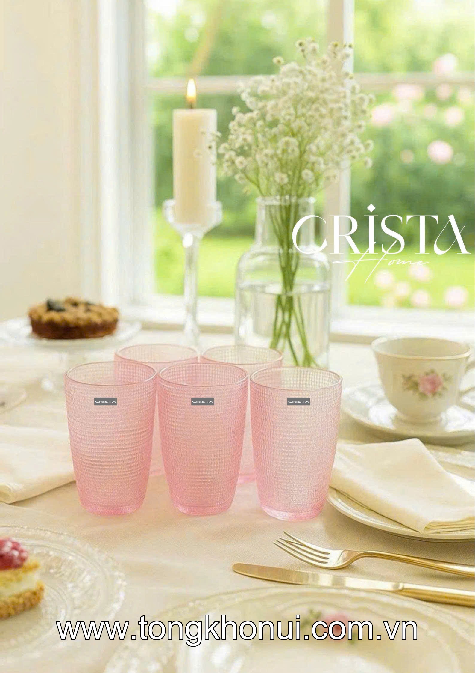 BỘ 6 CỐC THỦY TINH VÂN LƯỚI 420ML CRISTA HOME – CỐC UỐNG SINH TỐ, NƯỚC ÉP HOT NHẤT (MÃ 60209) ảnh 7