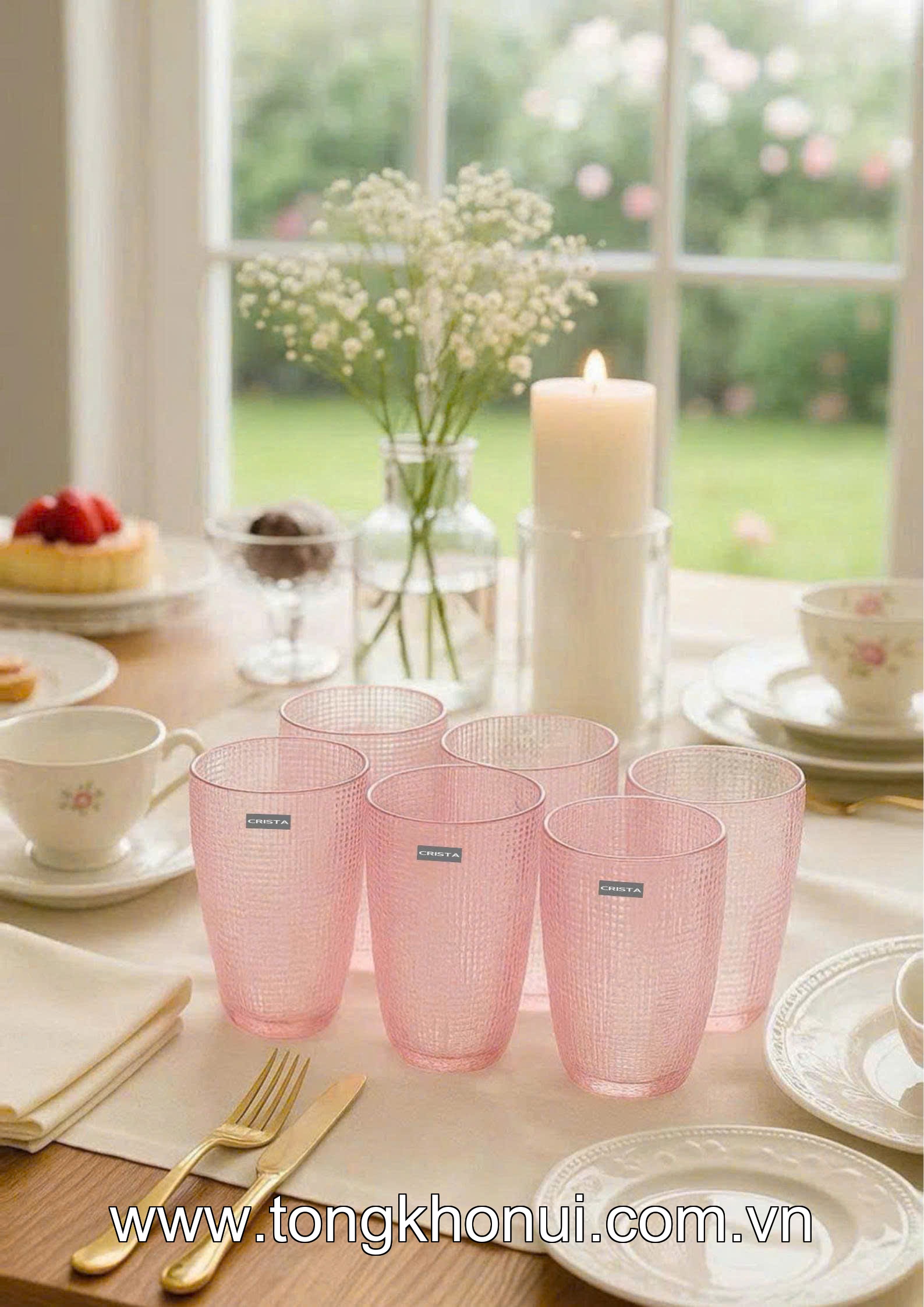 BỘ 6 CỐC THỦY TINH VÂN LƯỚI 420ML CRISTA HOME – CỐC UỐNG SINH TỐ, NƯỚC ÉP HOT NHẤT (MÃ 60209) ảnh 8