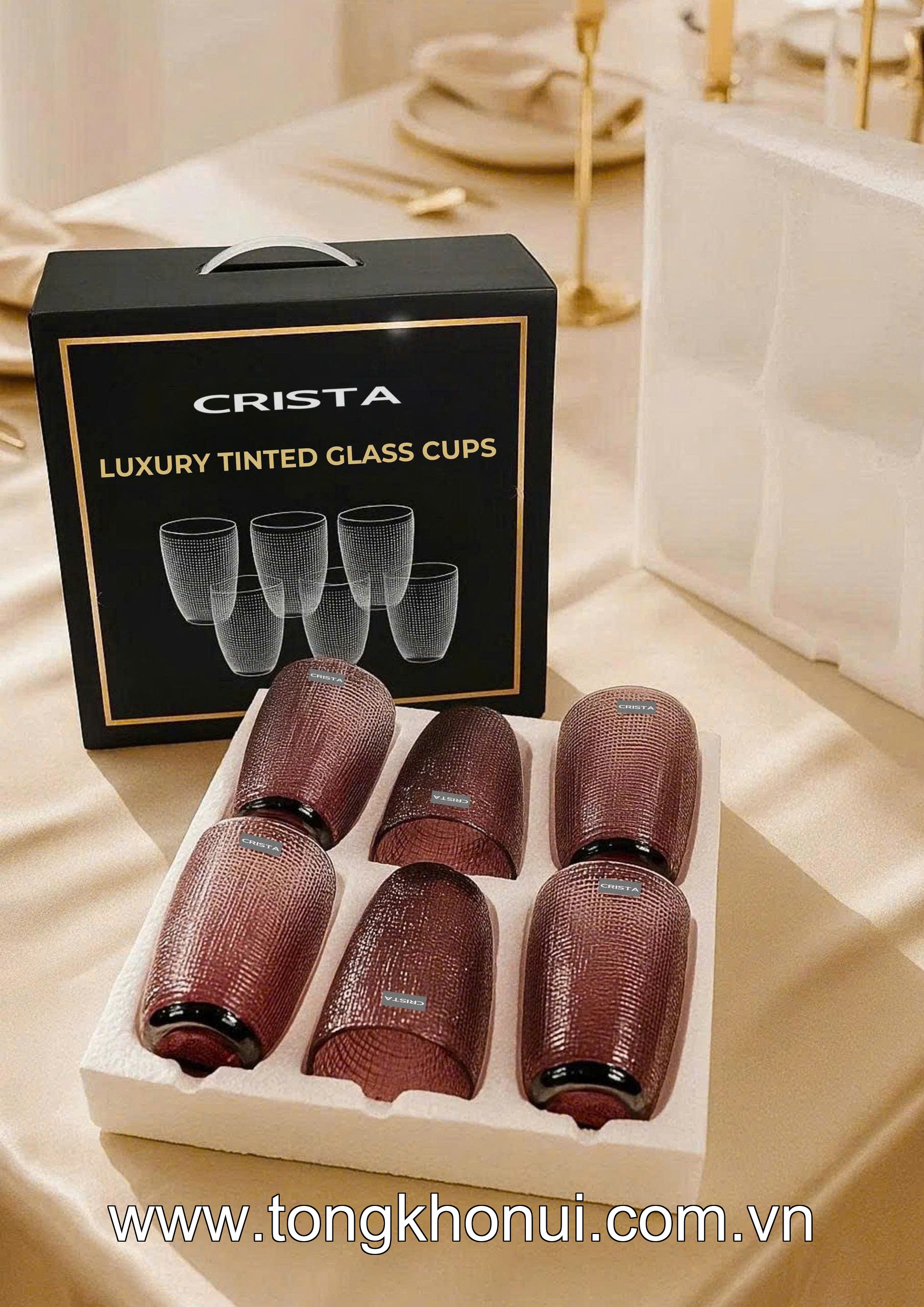 BỘ 6 CỐC THỦY TINH VÂN LƯỚI 420ML CRISTA HOME – CỐC UỐNG SINH TỐ, NƯỚC ÉP HOT NHẤT (MÃ 60209) ảnh 9