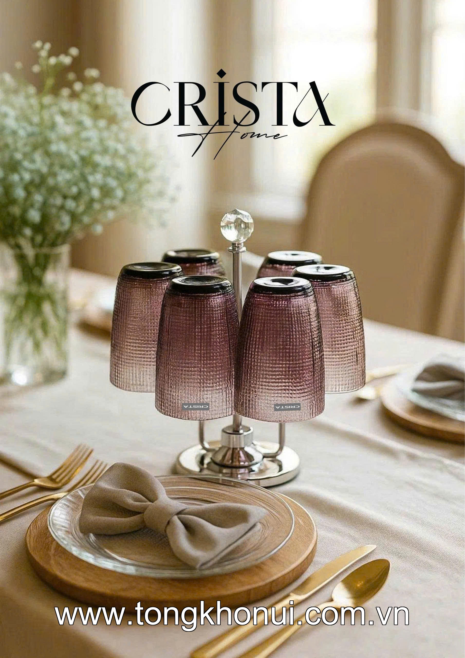 BỘ 6 CỐC THỦY TINH VÂN LƯỚI 420ML CRISTA HOME – CỐC UỐNG SINH TỐ, NƯỚC ÉP HOT NHẤT (MÃ 60209) ảnh 11