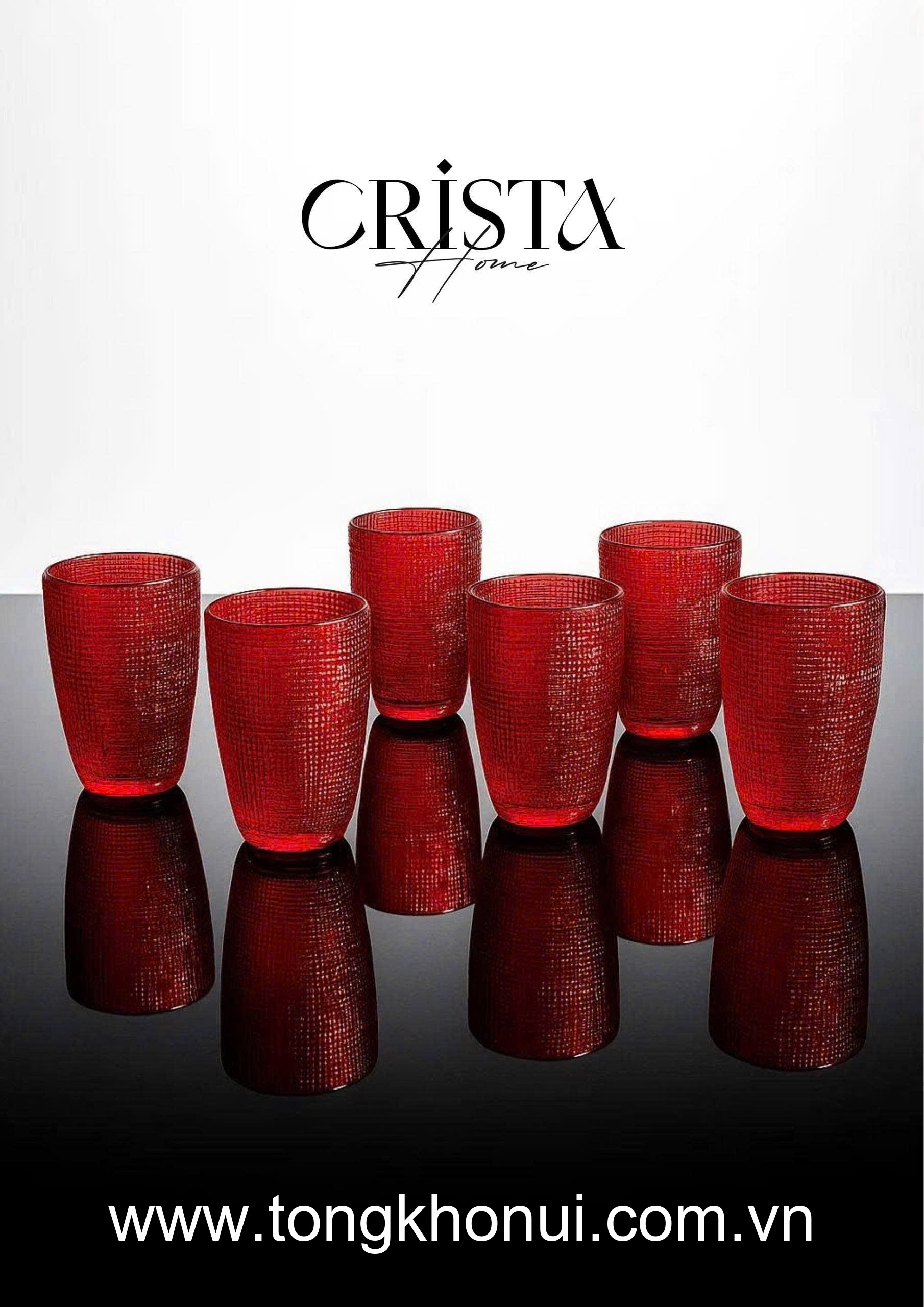 BỘ 6 CỐC THỦY TINH VÂN LƯỚI 420ML CRISTA HOME – CỐC UỐNG SINH TỐ, NƯỚC ÉP HOT NHẤT (MÃ 60209) ảnh 14