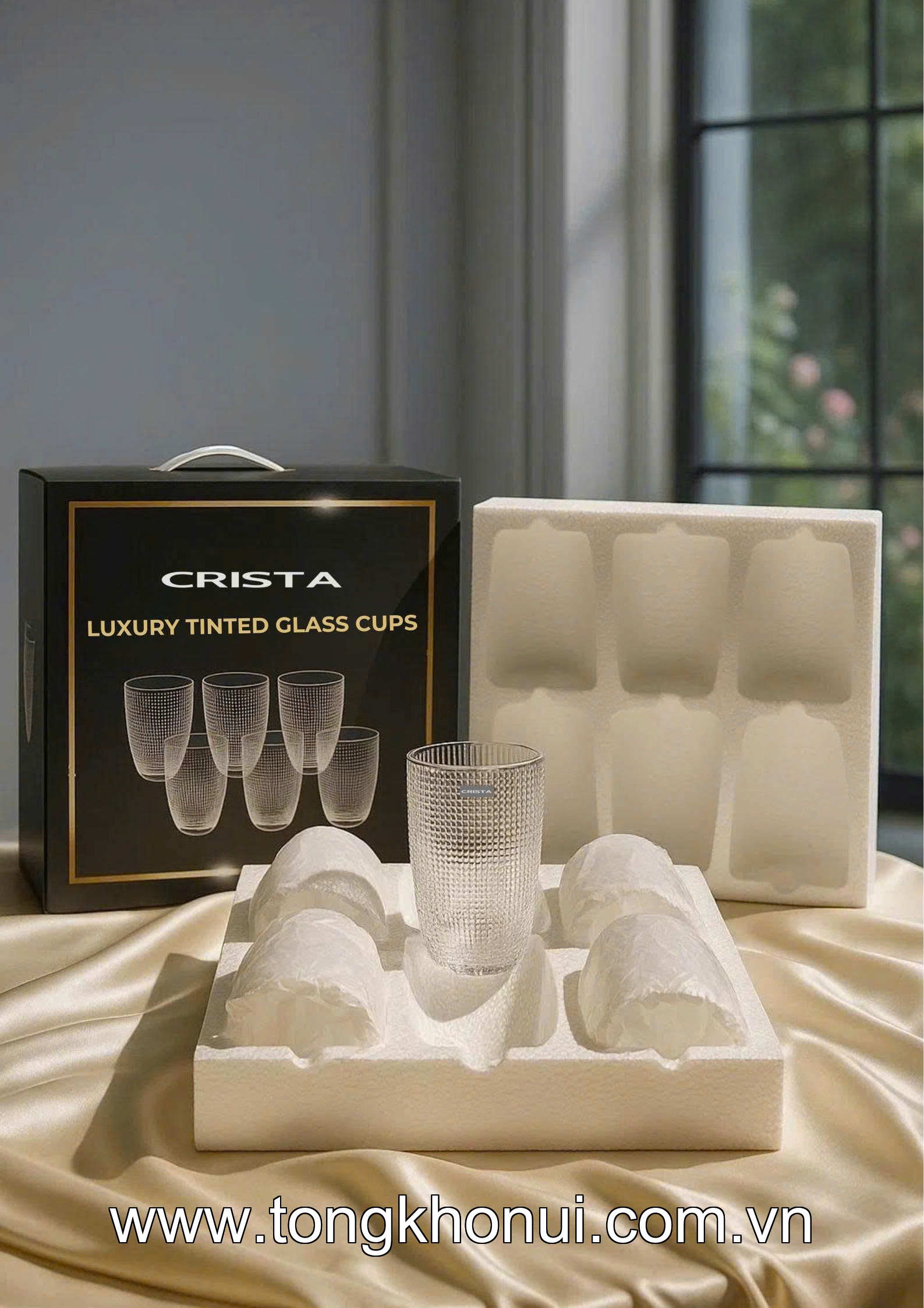 BỘ 6 CỐC THỦY TINH VÂN LƯỚI 420ML CRISTA HOME – CỐC UỐNG SINH TỐ, NƯỚC ÉP HOT NHẤT (MÃ 60209) ảnh 15