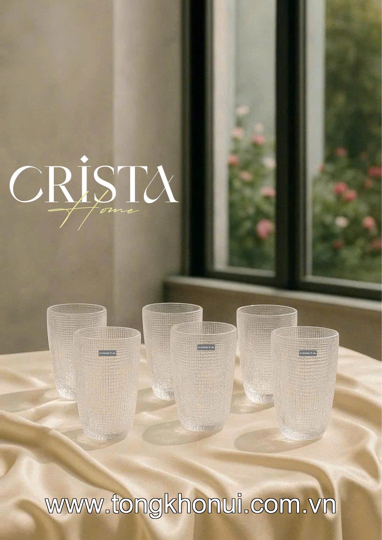 BỘ 6 CỐC THỦY TINH VÂN LƯỚI 420ML CRISTA HOME – CỐC UỐNG SINH TỐ, NƯỚC ÉP HOT NHẤT (MÃ 60209) ảnh 16