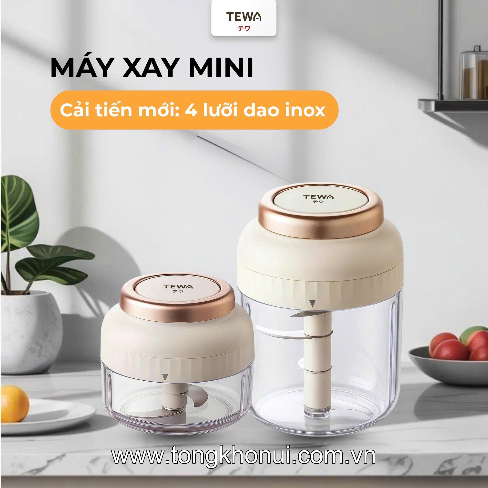 MÁY XAY TỎI KÉO TAY TEWA – MÁY XAY TỎI, ỚT, RAU CỦ, THỊT KHÔNG CẦN ĐIỆN (MÃ 80016, 80015) ảnh 6