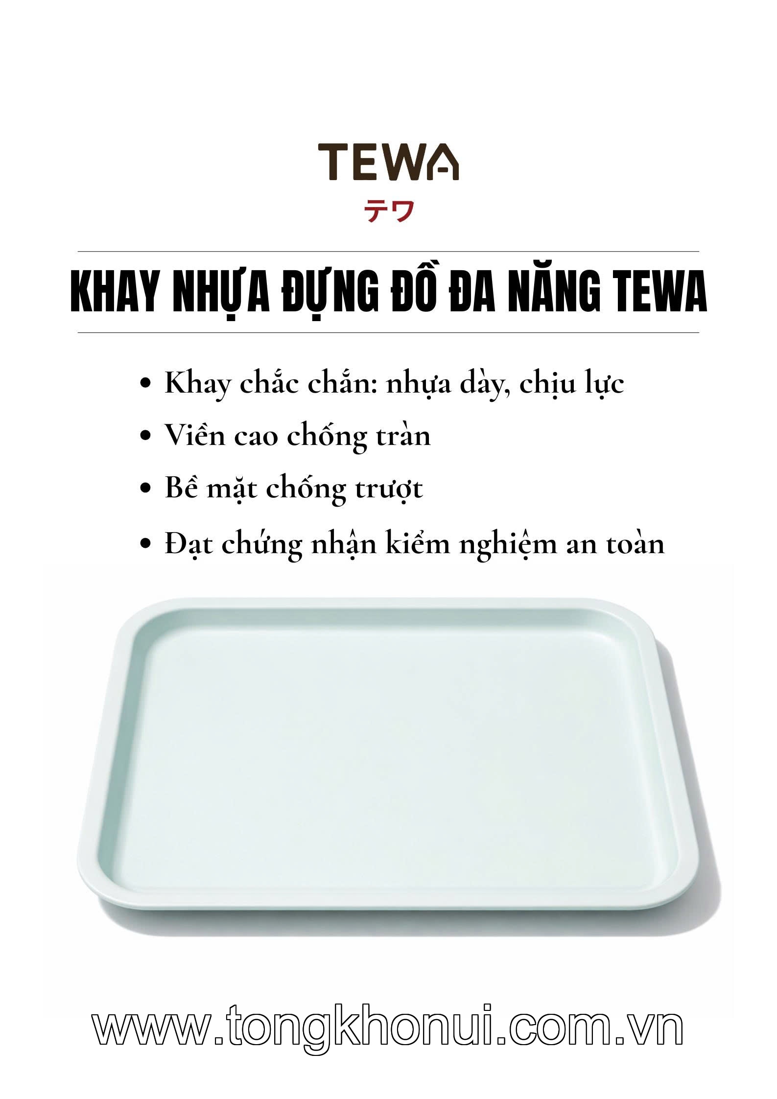 KHAY NHỰA ĐỰNG ĐỒ ĐA NĂNG 41X30CM TEWA – KHAY BƯNG BÊ TRÀ, CÀ PHÊ, MỸ PHẨM DECOR (MÃ 80061) ảnh 1