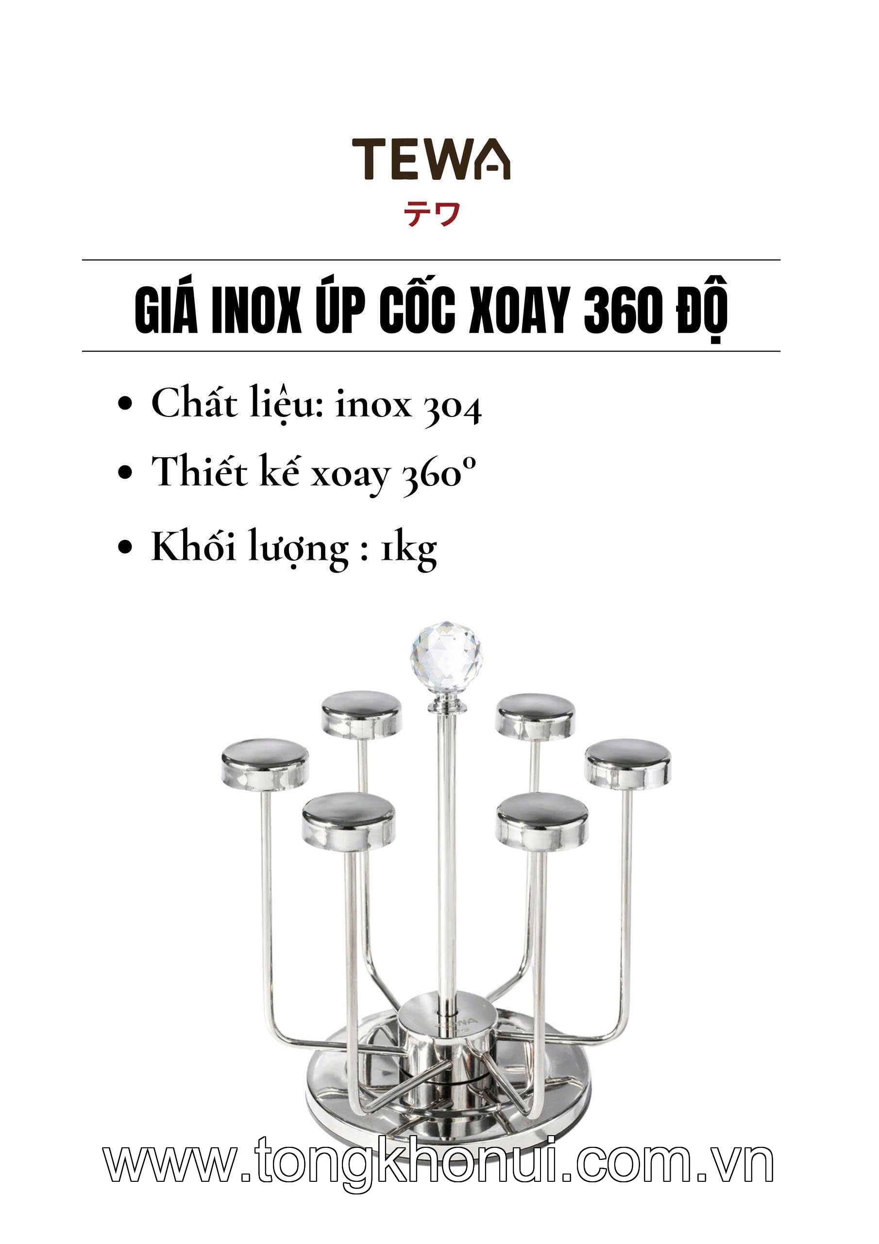 GIÁ ÚP CỐC XOAY 360 ĐỘ INOX 304 TEWA – MÃ 80064 ảnh 5