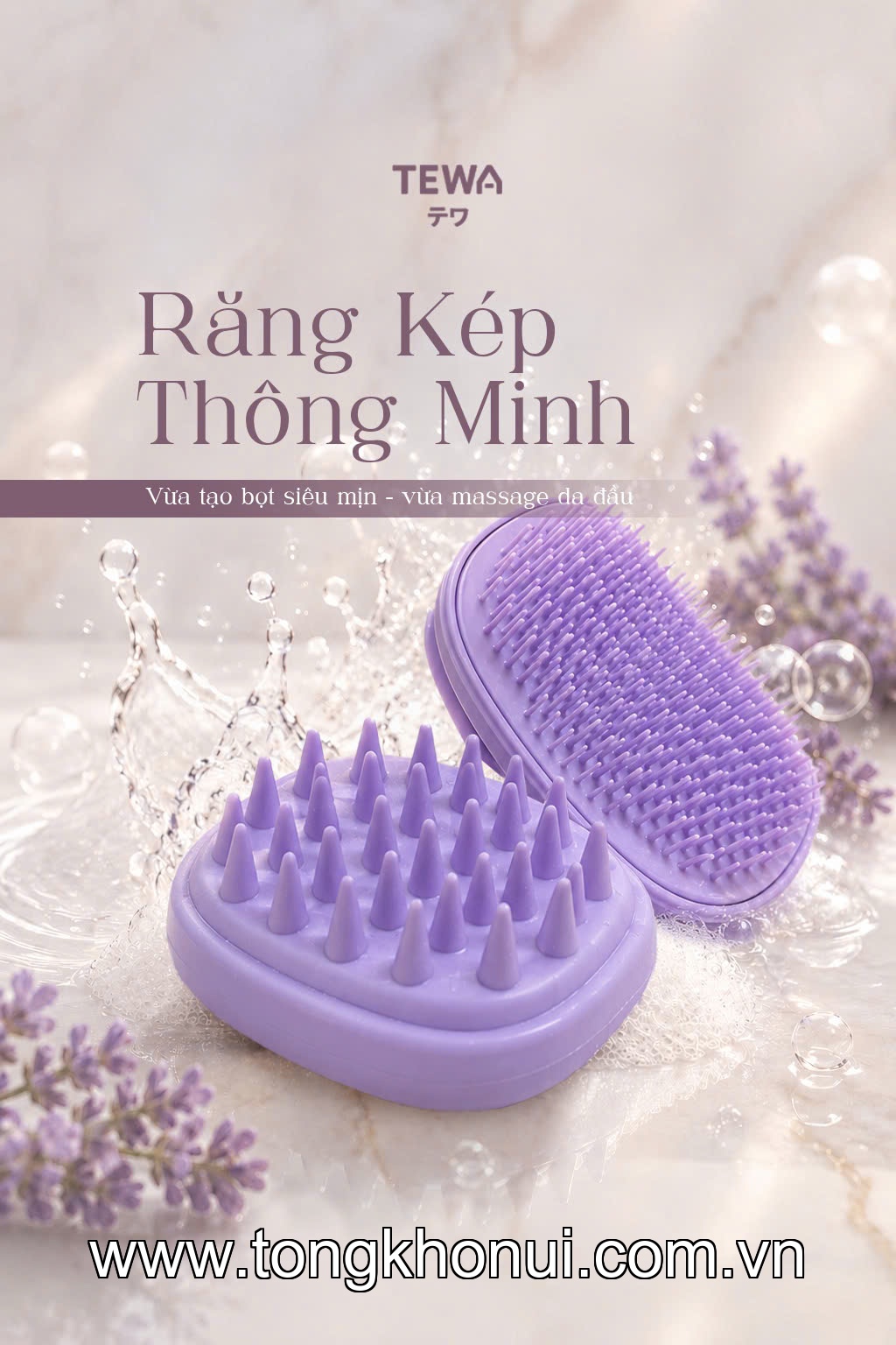 LƯỢC GỘI MASSAGE DA ĐẦU TEWA – LƯỢC GỘI ĐẦU TẠO BỌT, MASSAGE THƯ GIÃN CHUẨN SPA (MÃ 80068) ảnh 5