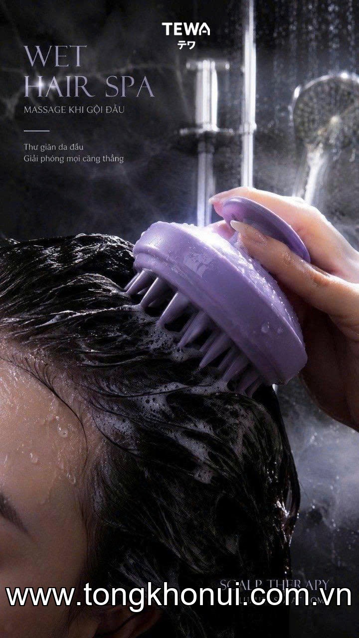 LƯỢC GỘI MASSAGE DA ĐẦU TEWA – LƯỢC GỘI ĐẦU TẠO BỌT, MASSAGE THƯ GIÃN CHUẨN SPA (MÃ 80068) ảnh 12
