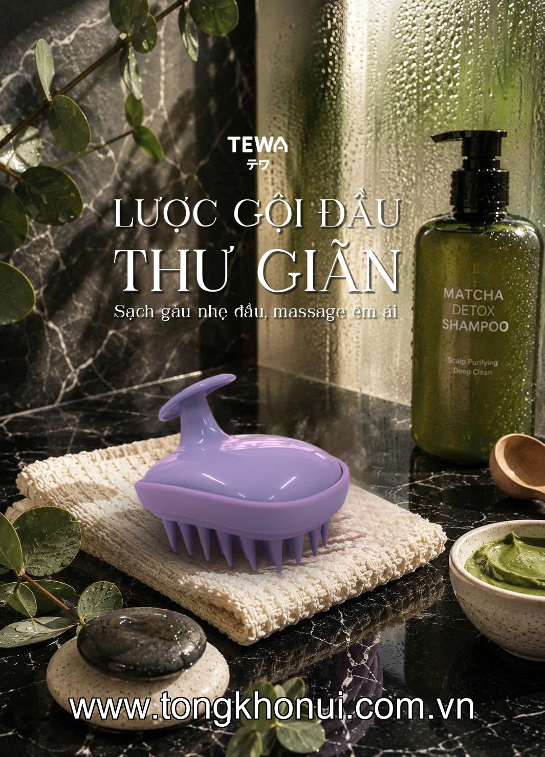 LƯỢC GỘI MASSAGE DA ĐẦU TEWA – LƯỢC GỘI ĐẦU TẠO BỌT, MASSAGE THƯ GIÃN CHUẨN SPA (MÃ 80068) ảnh 15