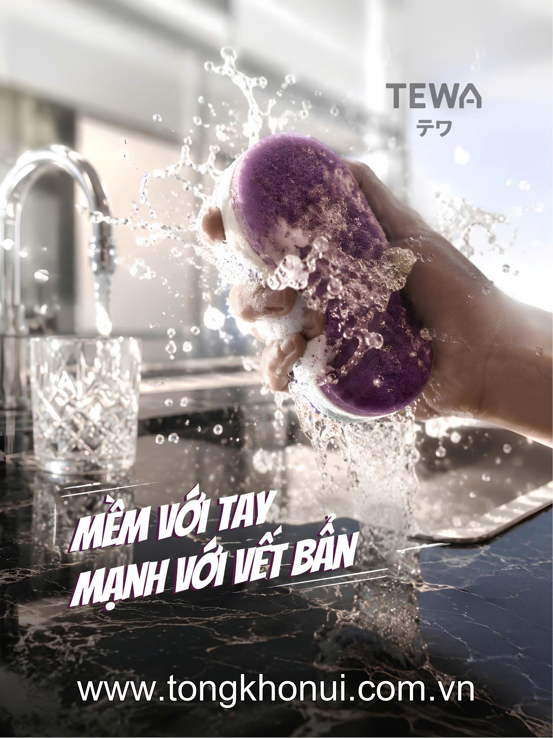 BỘ 3 MIẾNG BỌT BIỂN RỬA BÁT ĐA NĂNG TEWA – MÚT RỬA BÁT 3 LỚP KHÔNG TRẦY XƯỚC (MUA 1 TẶNG 1) (MÃ 80069) ảnh 14