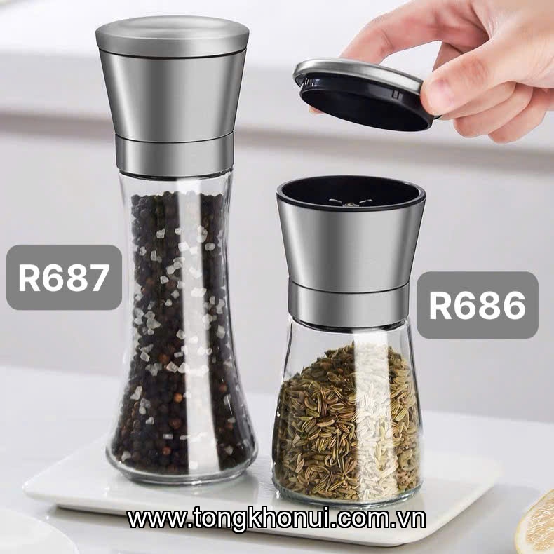 BÌNH XAY TIÊU THỦY TINH REICHMANN KOCHIN – R686 BÌNH THẤP & R687 BÌNH CAO | BÁNH RĂNG PP BỀN VÔ ĐỐI! ảnh 11