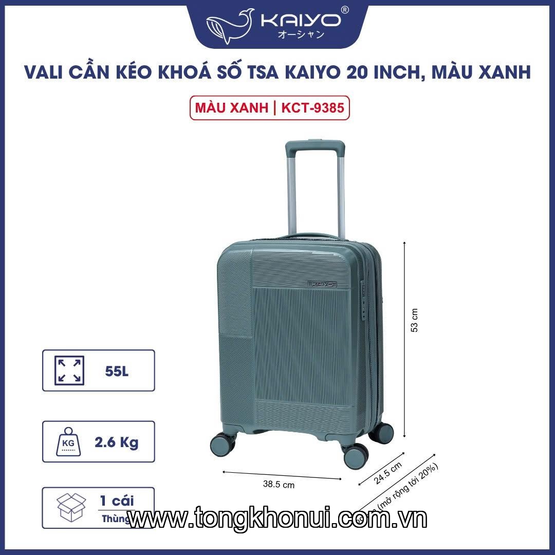 VALI CẦN KÉO KHOÁ SỐ TSA KAIYO 20 INCH, MÀU NÂU – MÃ KCT-9060/9385/9392 ảnh 11