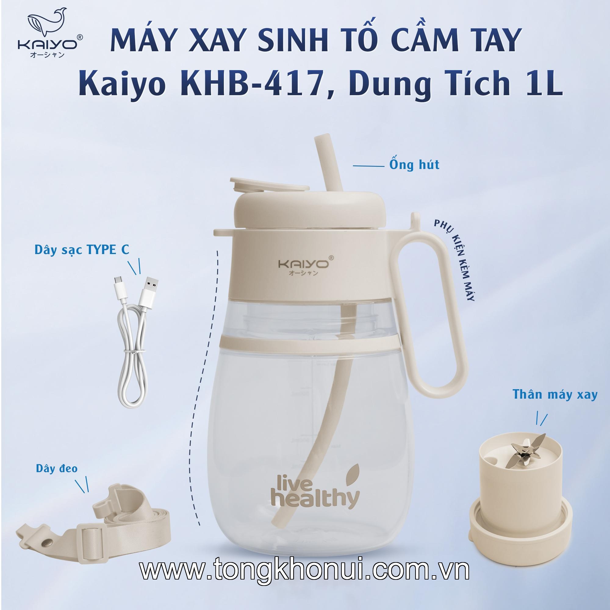 Máy xay sinh tố cầm tay Kaiyo, model KHB-417, dung tích 1000ml, màu trắng be ảnh 5