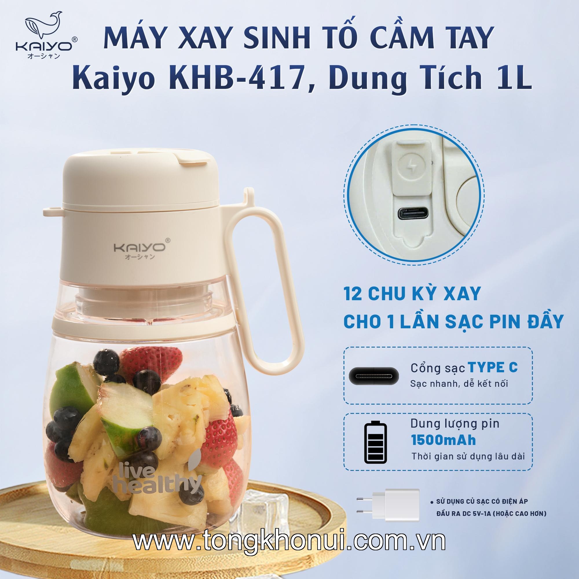 Máy xay sinh tố cầm tay Kaiyo, model KHB-417, dung tích 1000ml, màu trắng be ảnh 16