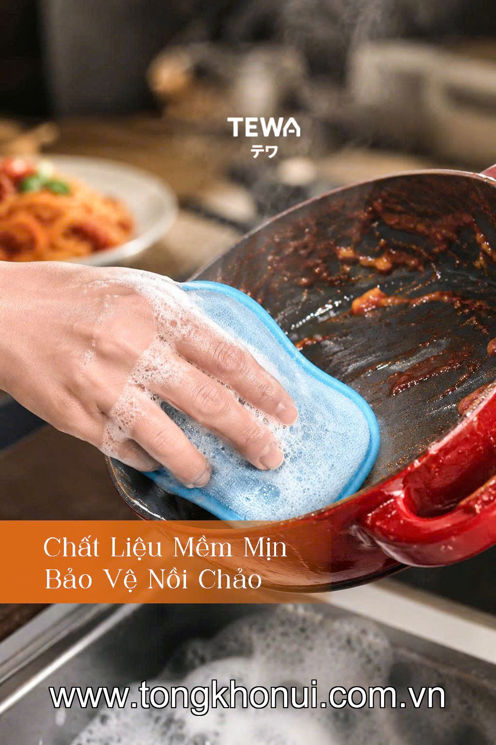 BỘ 3 MIẾNG GIẺ RỬA BÁT ĐA NĂNG MICROFIBER TEWA – MÃ 80070 ảnh 2