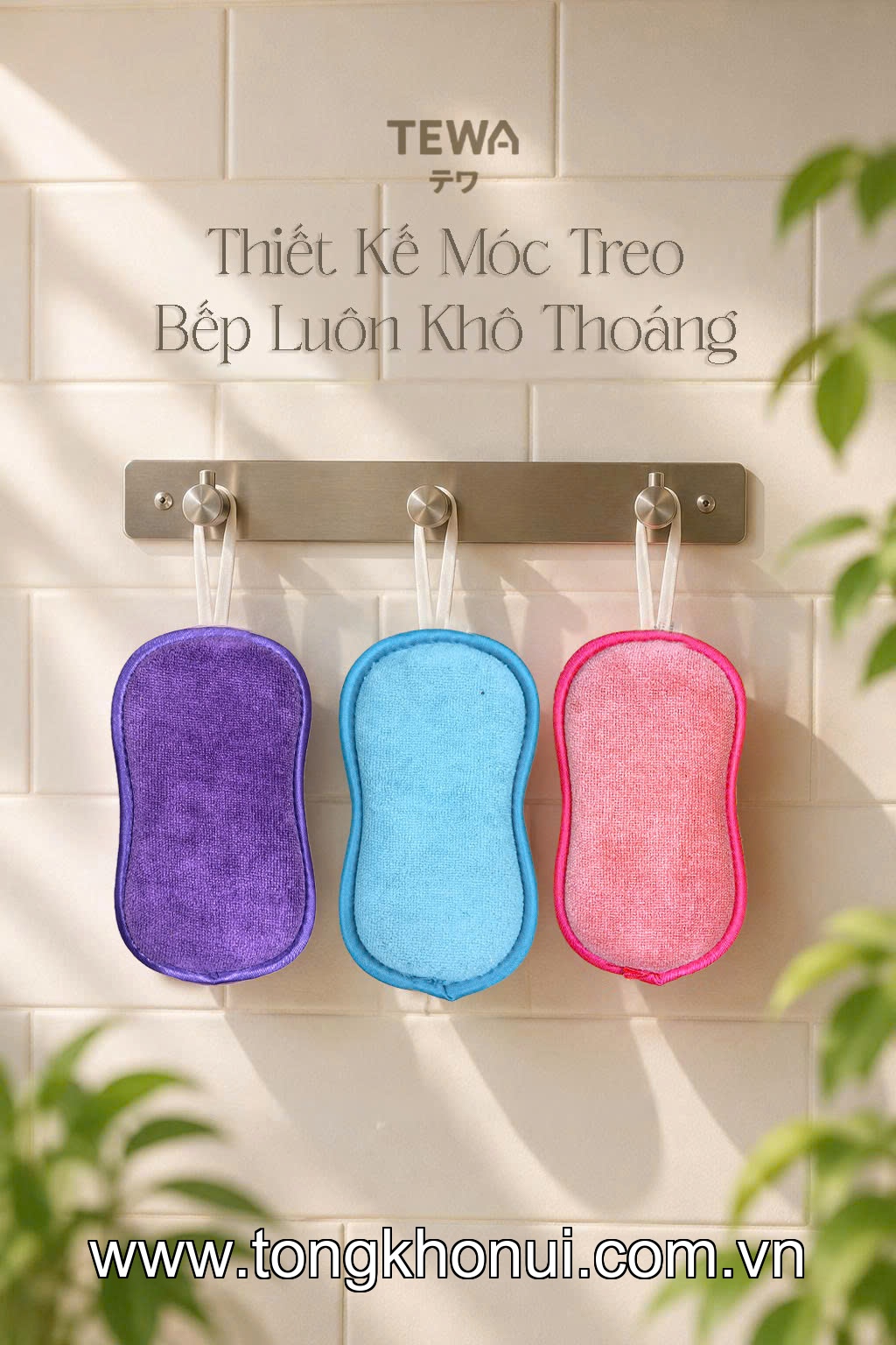 BỘ 3 MIẾNG GIẺ RỬA BÁT ĐA NĂNG MICROFIBER TEWA – MÃ 80070 ảnh 3