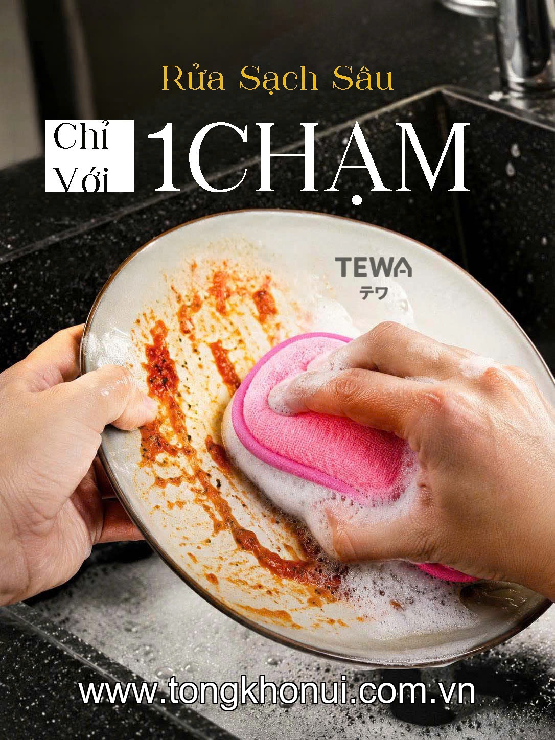 BỘ 3 MIẾNG GIẺ RỬA BÁT ĐA NĂNG MICROFIBER TEWA – MÃ 80070 ảnh 9