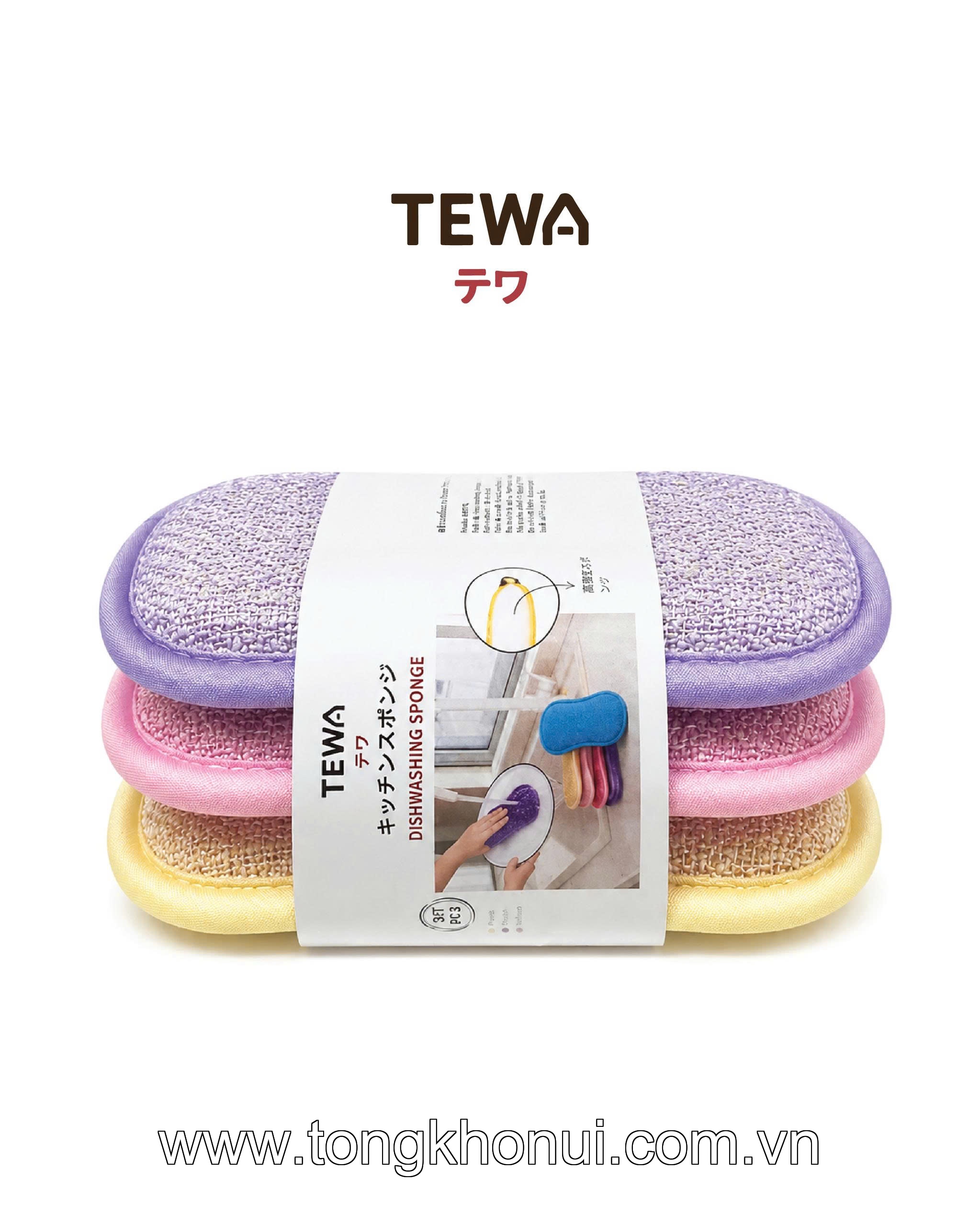 BỘ 3 MIẾNG GIẺ RỬA BÁT ĐA NĂNG MICROFIBER TEWA – MÃ 80070 ảnh 16