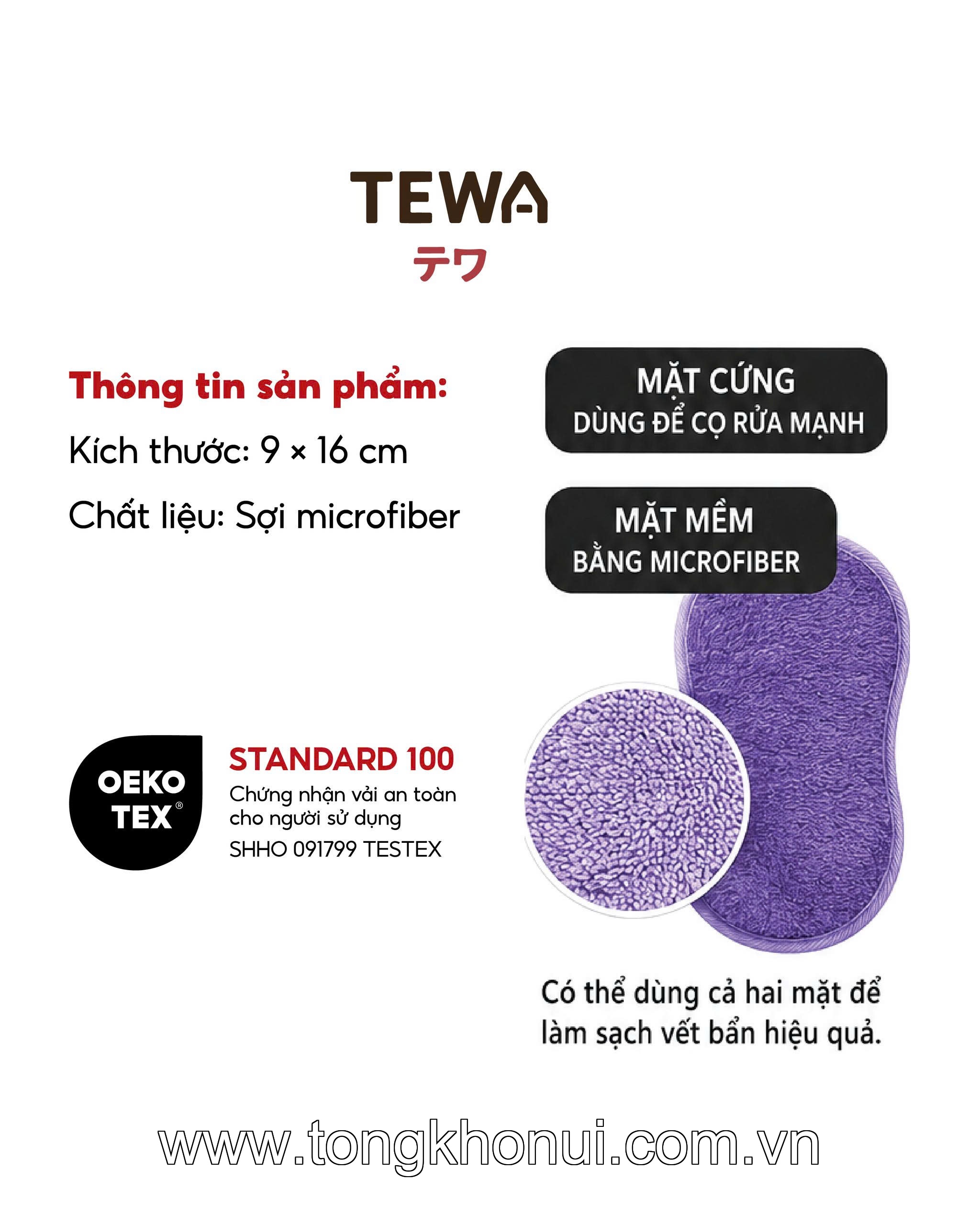 BỘ 3 MIẾNG GIẺ RỬA BÁT ĐA NĂNG MICROFIBER TEWA – MÃ 80070 ảnh 17