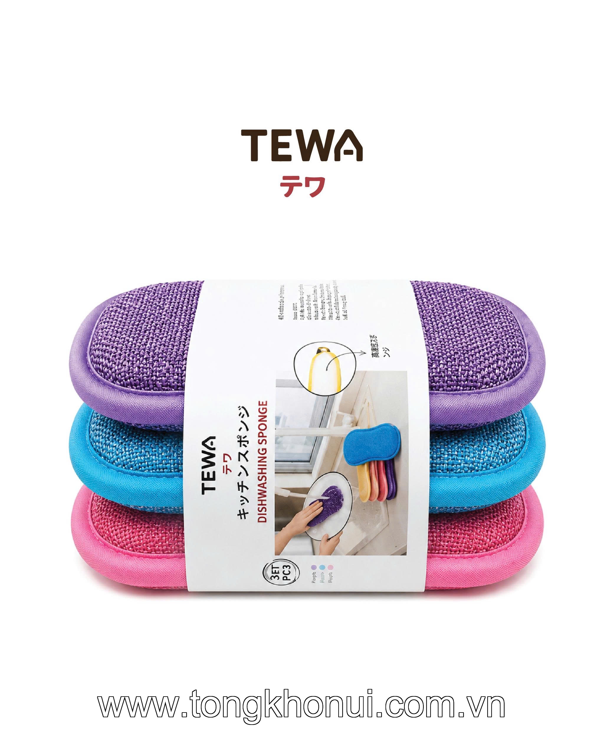 BỘ 3 MIẾNG GIẺ RỬA BÁT ĐA NĂNG MICROFIBER TEWA – MÃ 80070 ảnh 19