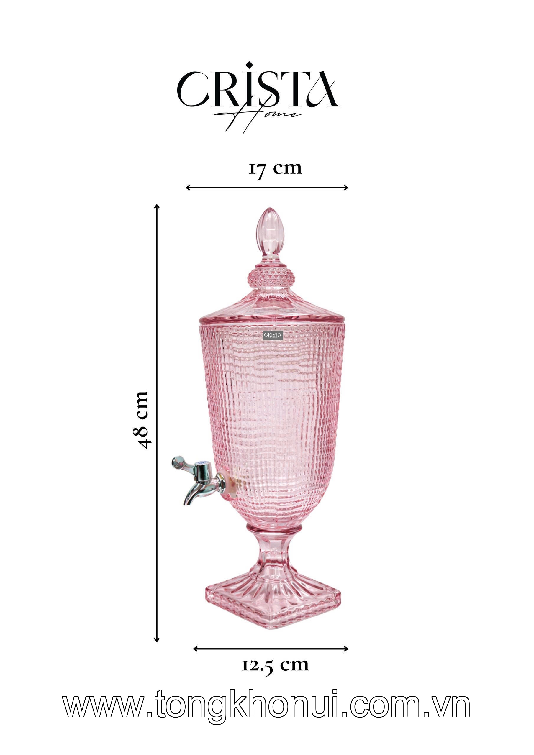 BÌNH NƯỚC THỦY TINH VÂN LƯỚI CÓ VÒI 3.3L CRISTA HOME – BÌNH ĐỰNG NƯỚC MÁT GIA ĐÌNH (MÃ 60204) ảnh 4