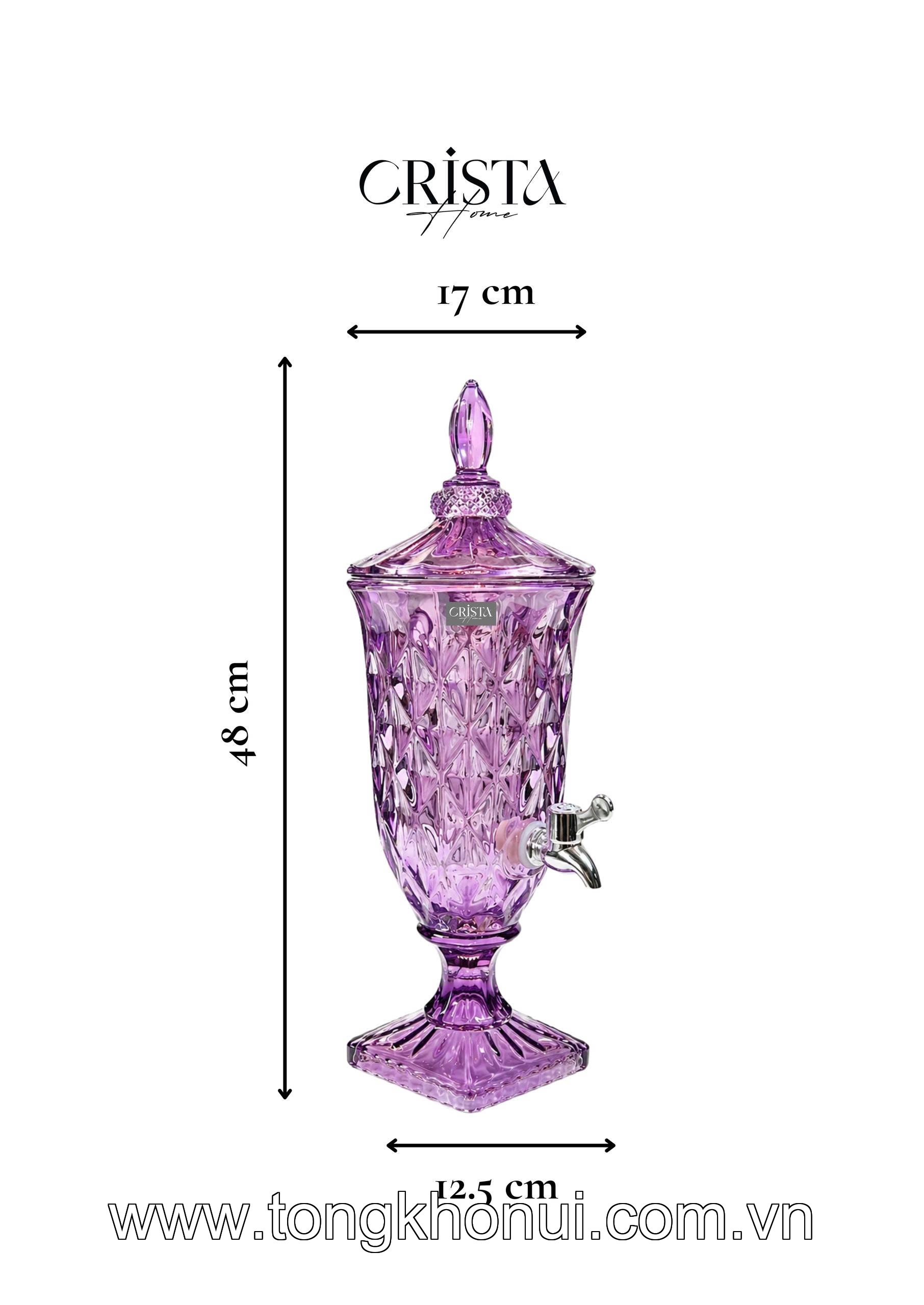 BÌNH NƯỚC THỦY TINH VÂN KIM CƯƠNG CÓ VÒI 2L CRISTA HOME – BÌNH ĐỰNG NƯỚC GIA ĐÌNH ÍT NGƯỜI (MÃ 60267) ảnh 8