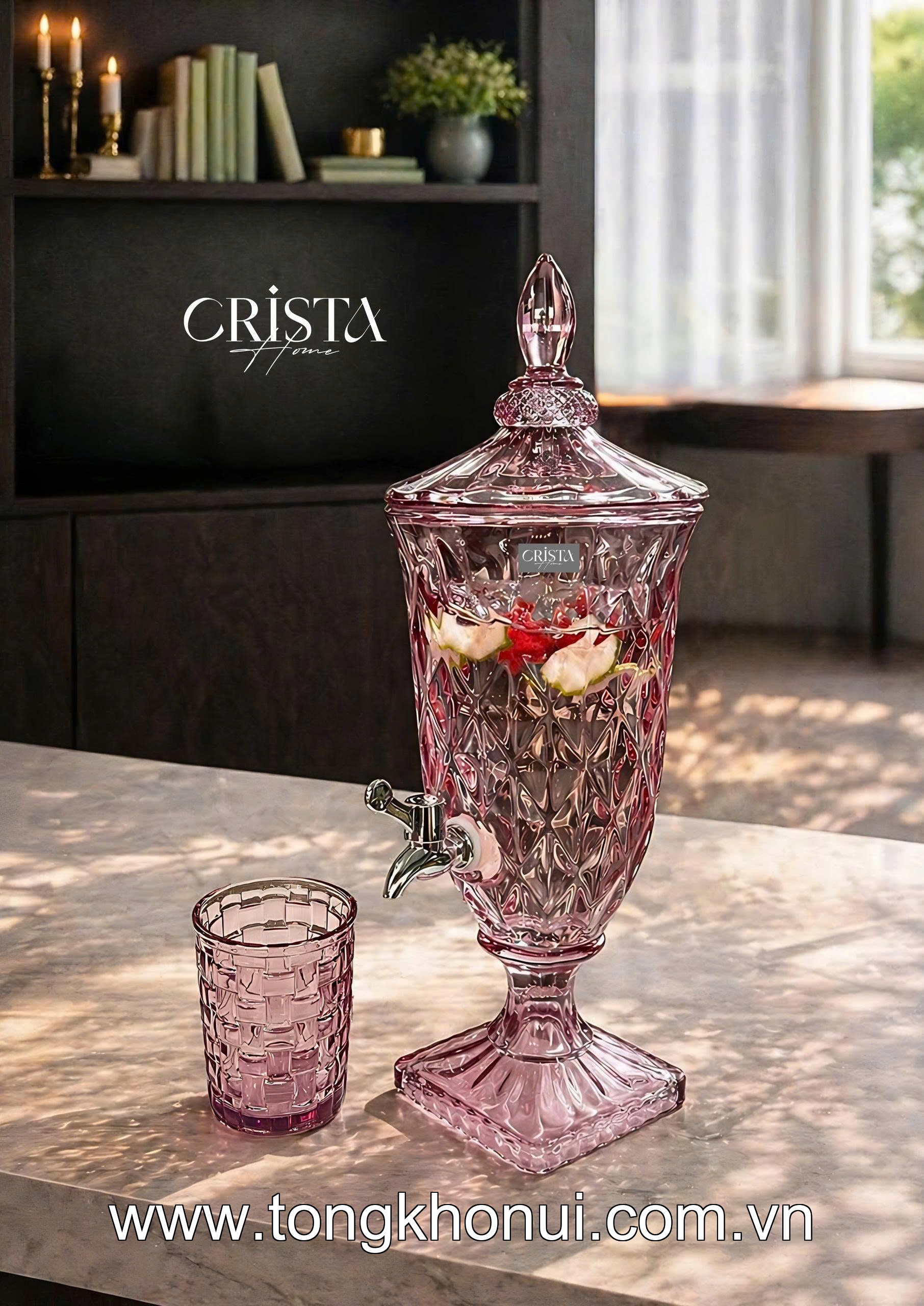BÌNH NƯỚC THỦY TINH VÂN KIM CƯƠNG CÓ VÒI 2L CRISTA HOME – BÌNH ĐỰNG NƯỚC GIA ĐÌNH ÍT NGƯỜI (MÃ 60267) ảnh 11