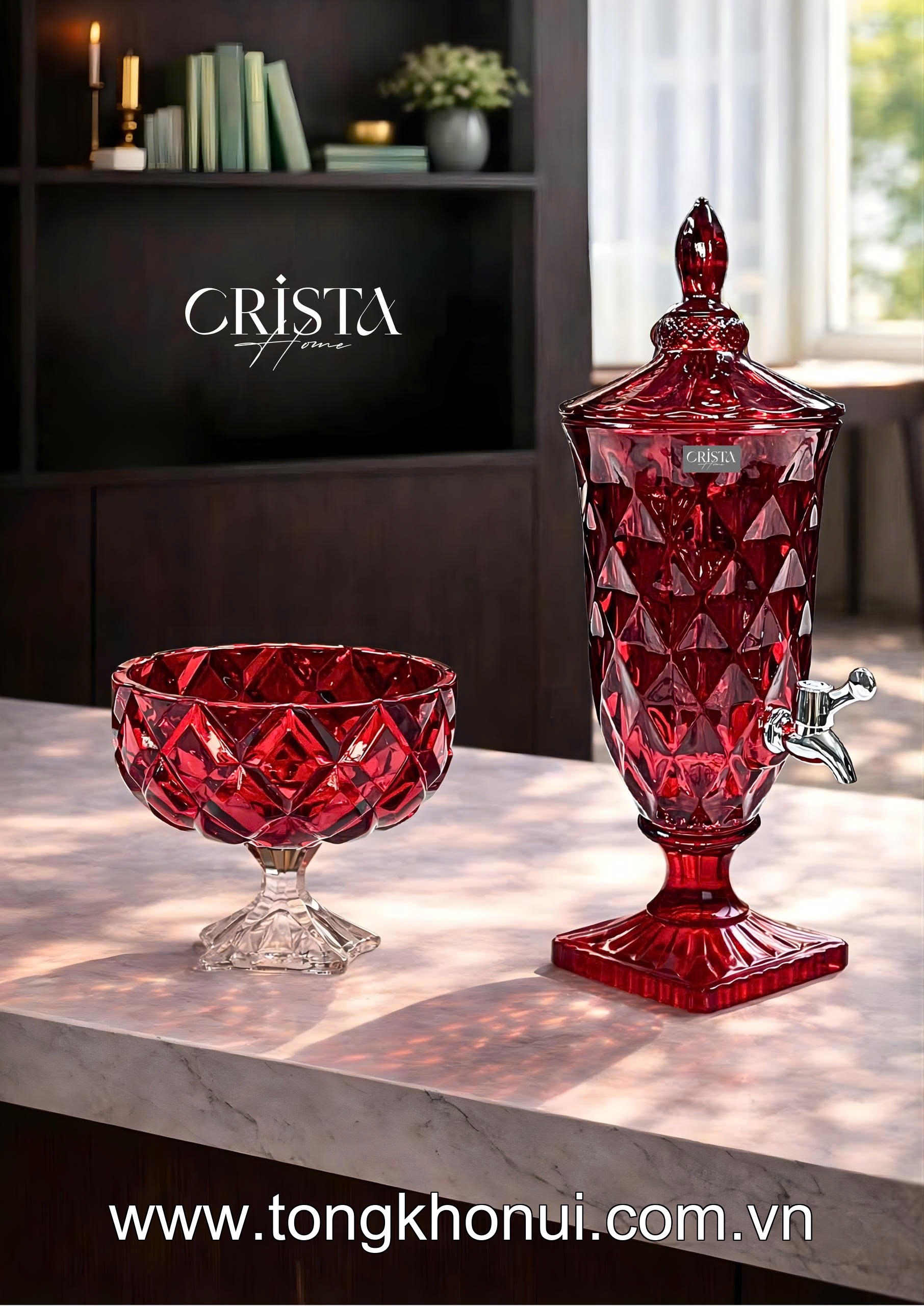 BÌNH NƯỚC THỦY TINH VÂN KIM CƯƠNG CÓ VÒI 2L CRISTA HOME – BÌNH ĐỰNG NƯỚC GIA ĐÌNH ÍT NGƯỜI (MÃ 60267) ảnh 12