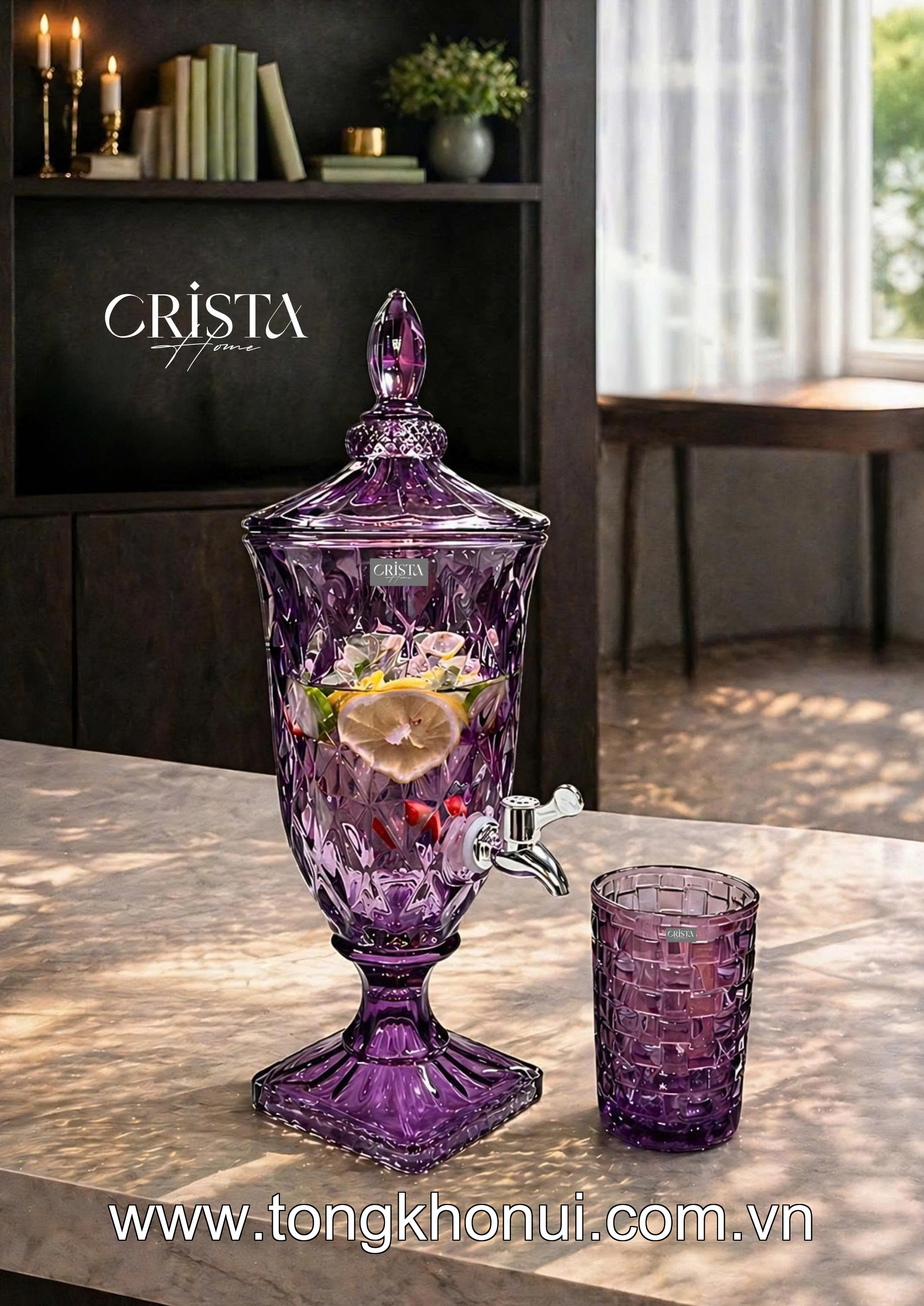 BÌNH NƯỚC THỦY TINH VÂN KIM CƯƠNG CÓ VÒI 2L CRISTA HOME – BÌNH ĐỰNG NƯỚC GIA ĐÌNH ÍT NGƯỜI (MÃ 60267) ảnh 13