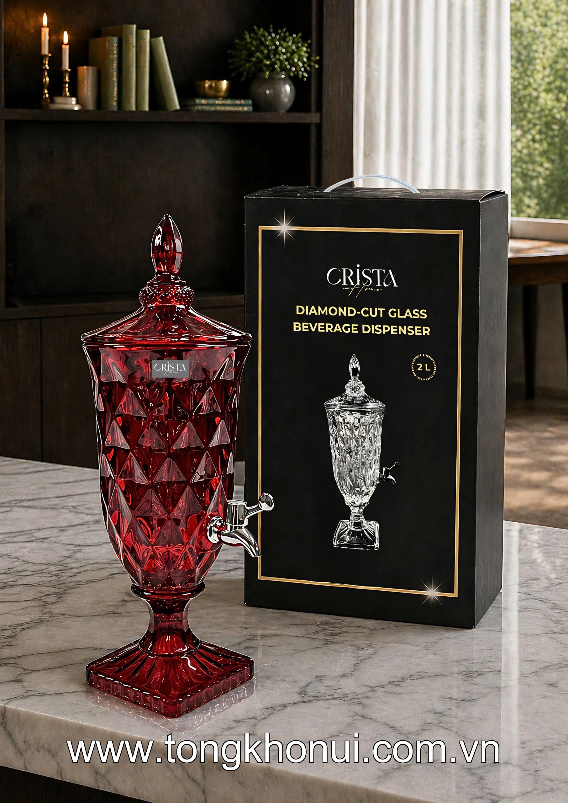 BÌNH NƯỚC THỦY TINH VÂN KIM CƯƠNG CÓ VÒI 2L CRISTA HOME – BÌNH ĐỰNG NƯỚC GIA ĐÌNH ÍT NGƯỜI (MÃ 60267) ảnh 14