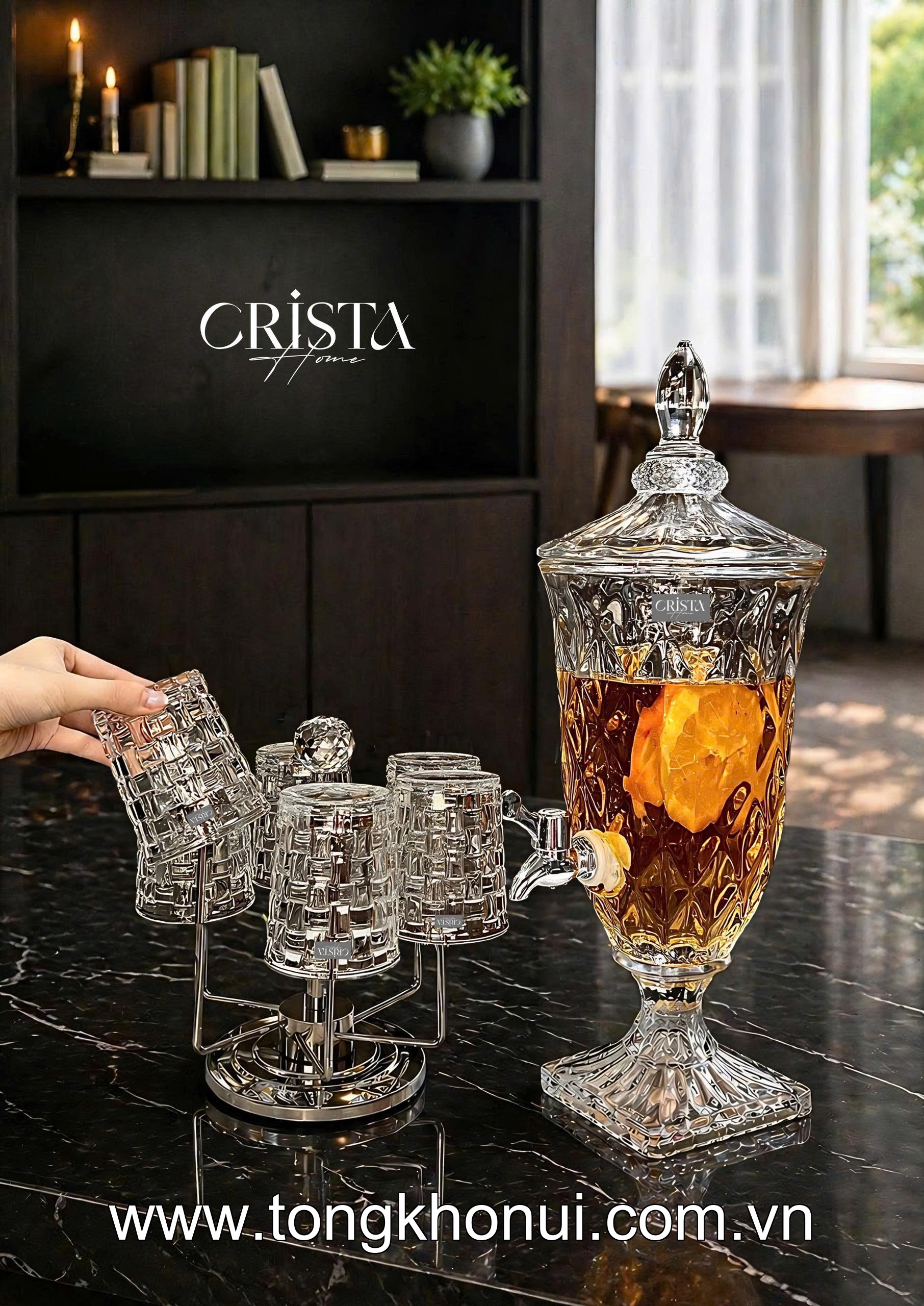BÌNH NƯỚC THỦY TINH VÂN KIM CƯƠNG CÓ VÒI 2L CRISTA HOME – BÌNH ĐỰNG NƯỚC GIA ĐÌNH ÍT NGƯỜI (MÃ 60267) ảnh 15