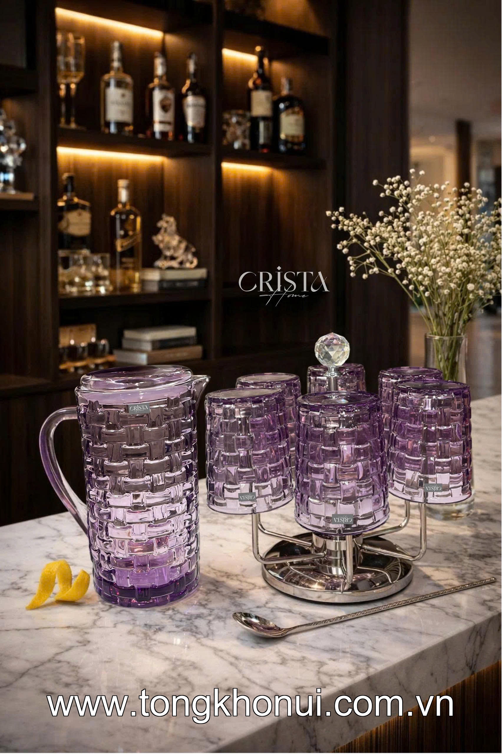 BÌNH THỦY TINH VÂN CARO 1L CRISTA HOME – MÃ 60275 ảnh 12