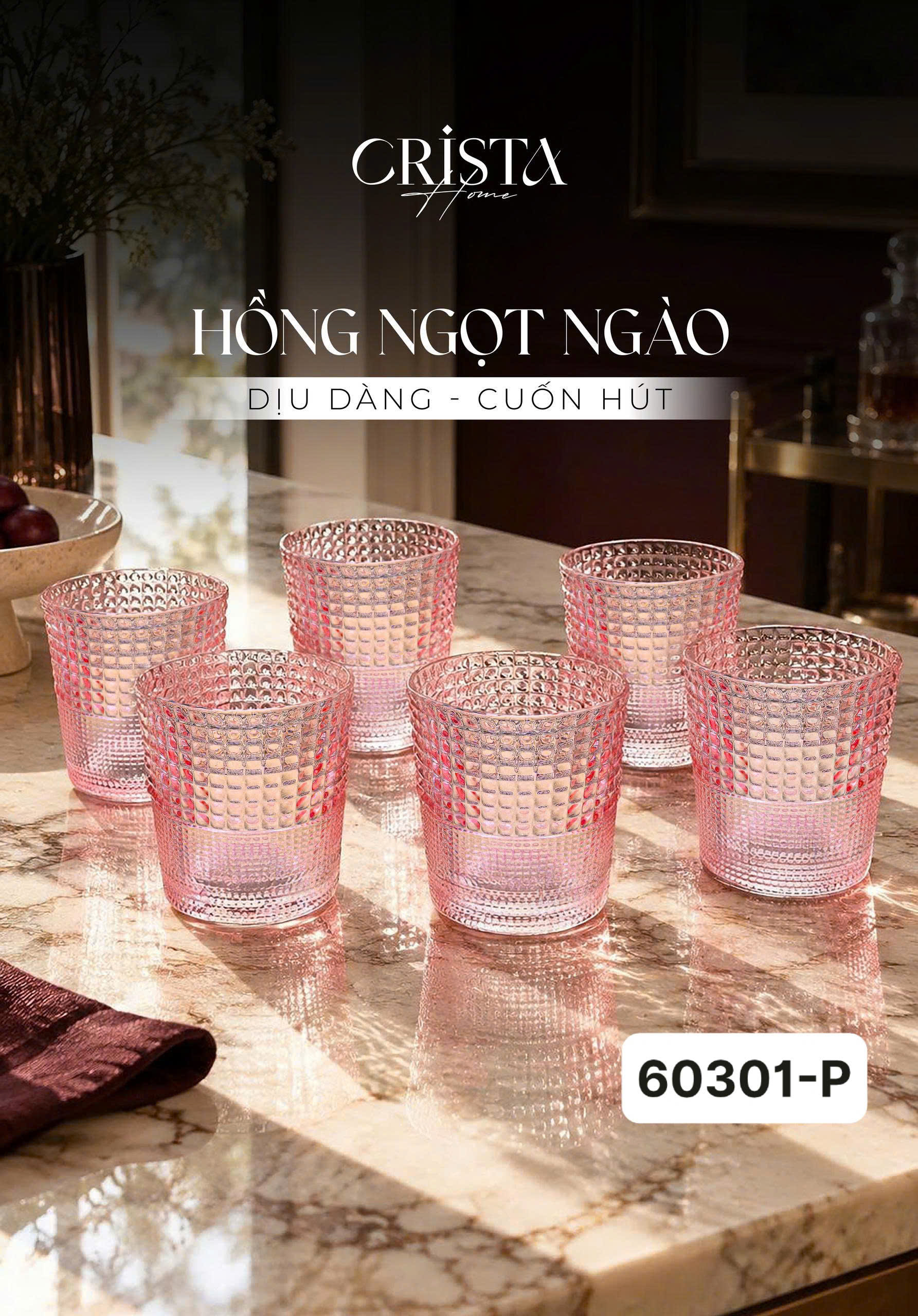 BỘ 6 CỐC THỦY TINH VÂN HẠT SƯƠNG MAI 280ML - 60301 CRISTA HOME – ĐẸP NHƯ TÁC PHẨM NGHỆ THUẬT ảnh 17