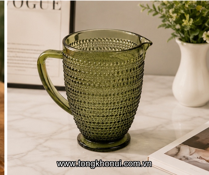 Bình thuỷ tinh đựng nước hạt cườm 1288ml Donahome, DN-BN-6C, màu Xanh ảnh 4
