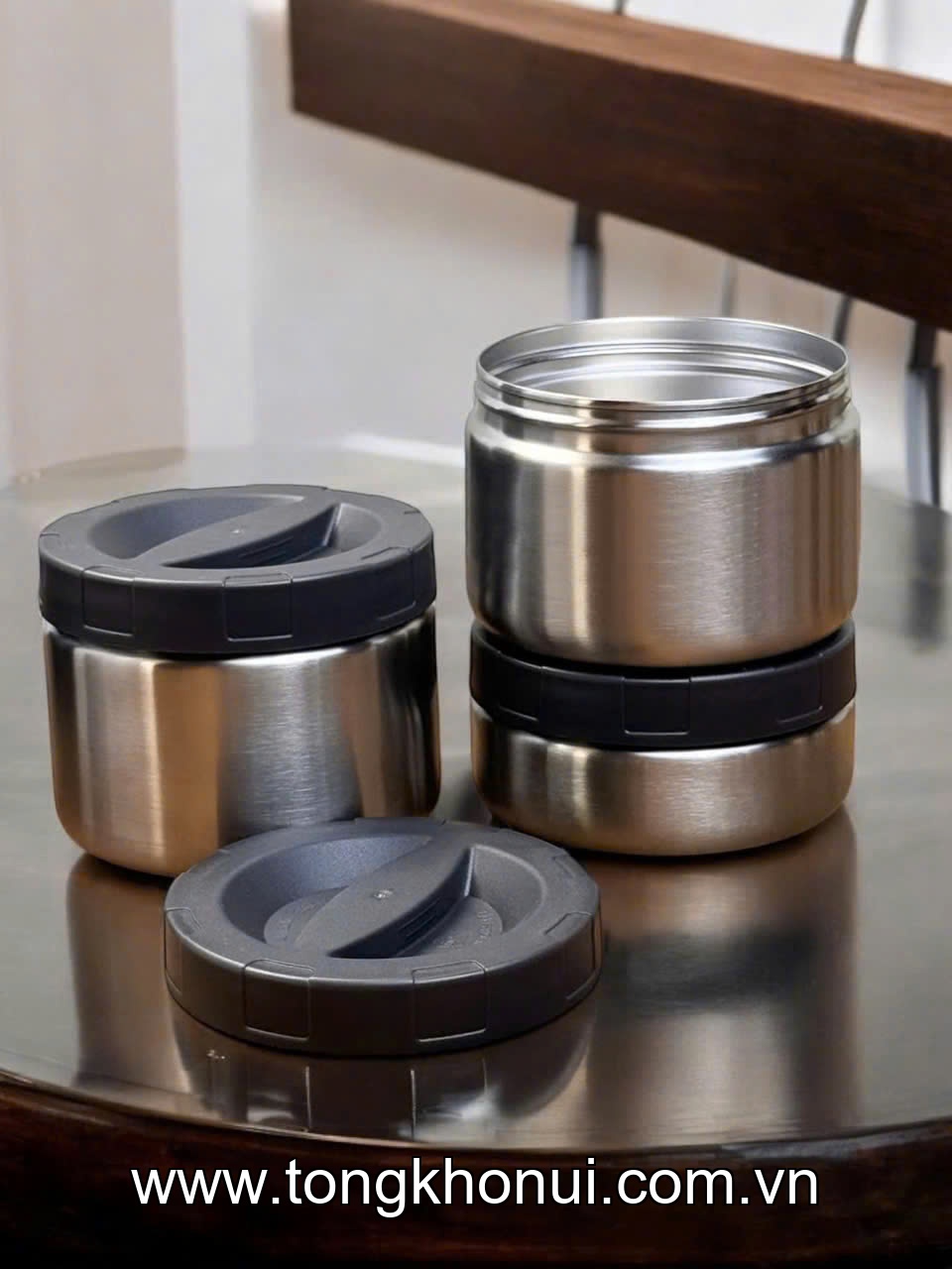 HỘP CƠM GIỮ NHIỆT INOX 304 KAIYO 1600ML – GHI / KEM / NÂU (KVL-3949 & KVL-3956) ảnh 10
