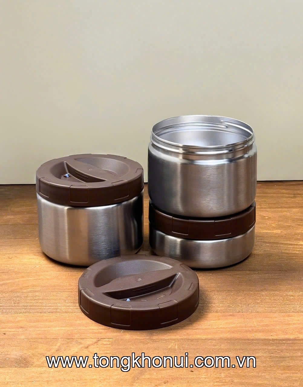 HỘP CƠM GIỮ NHIỆT INOX 304 KAIYO 1600ML – GHI / KEM / NÂU (KVL-3949 & KVL-3956) ảnh 11