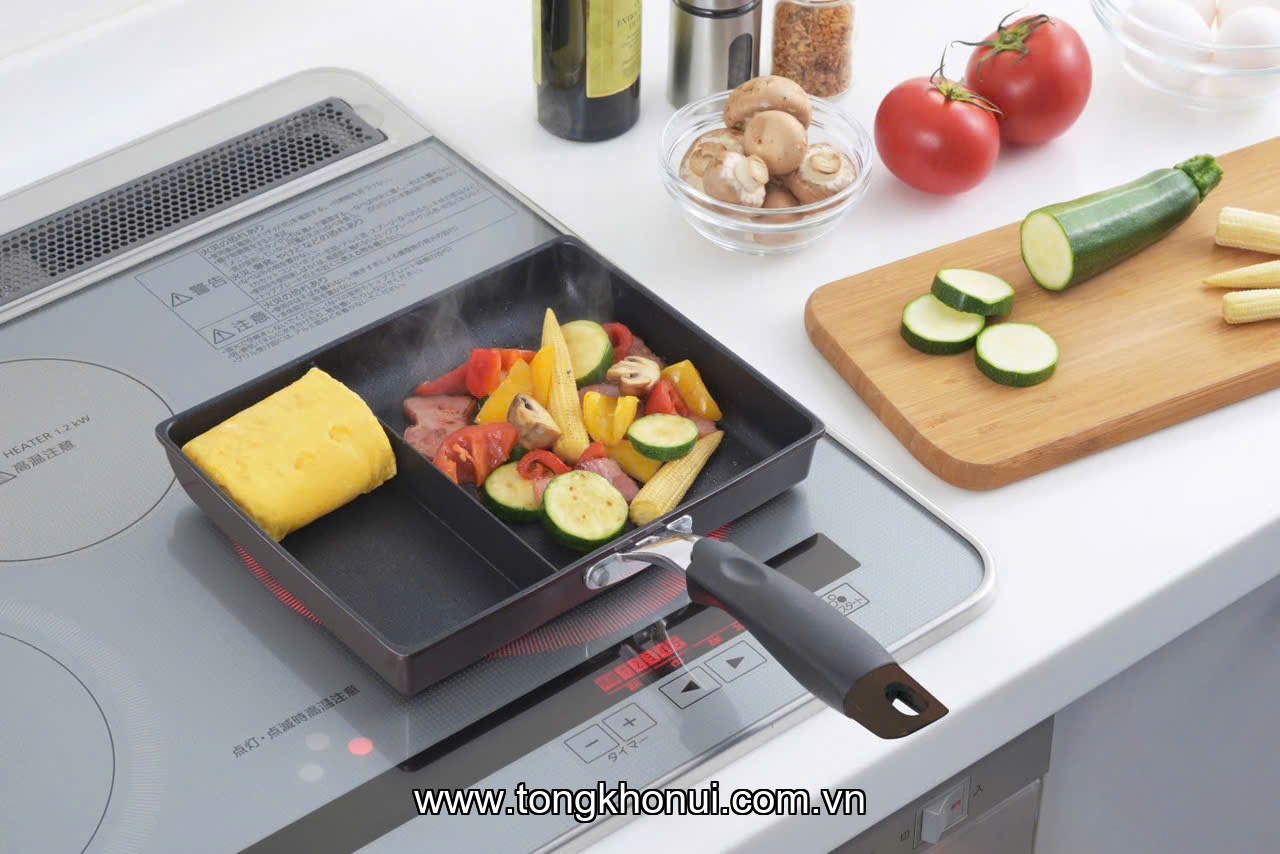 Chảo chống dính chữ nhật 2 ngăn Tamahashi NME-02 size 18x23cm, mã hàng: MT-P185 ảnh 2