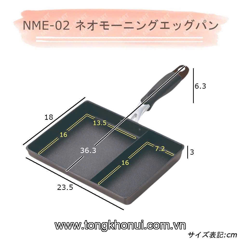 Chảo chống dính chữ nhật 2 ngăn Tamahashi NME-02 size 18x23cm, mã hàng: MT-P185 ảnh 7