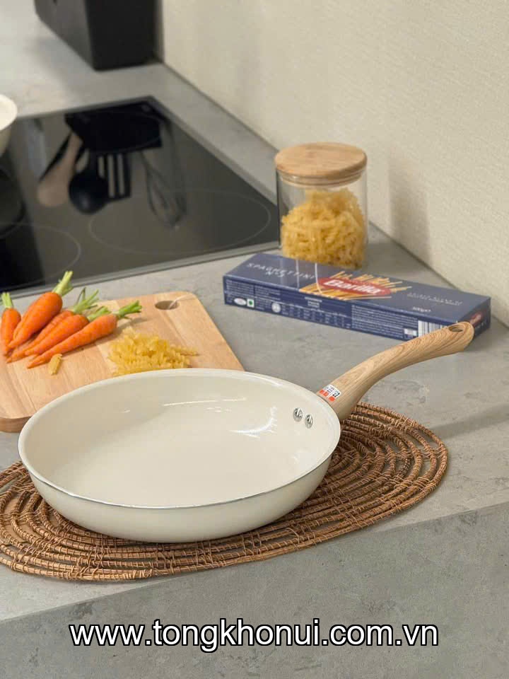 CHẢO CHỐNG DÍNH CERAMIC KAKUSEE NHẬT BẢN – TRẮNG SỨ ĐẸP NHƯ ĐỒ DECOR ảnh 2