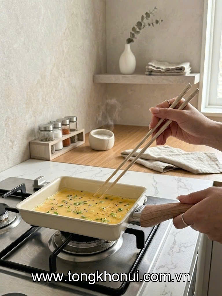 Chảo chiên trứng cuộn chống dính Ceramic Kakusee.Mã: 4972940162161 ảnh 5