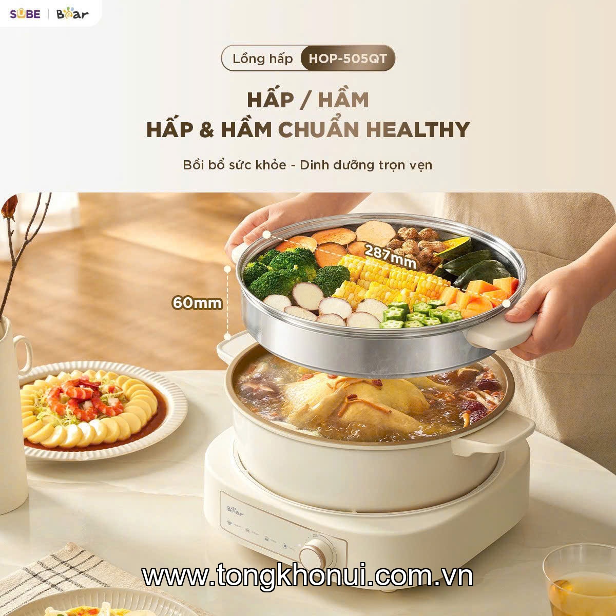 Nồi lẩu đa năng Bear HOP-505QT ảnh 3