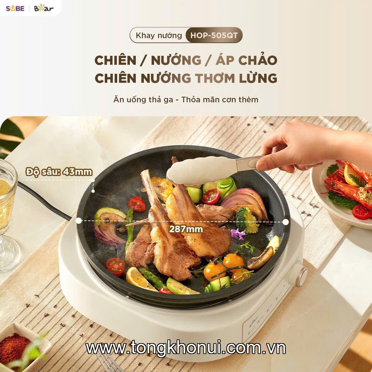 Nồi lẩu đa năng Bear HOP-505QT ảnh 4