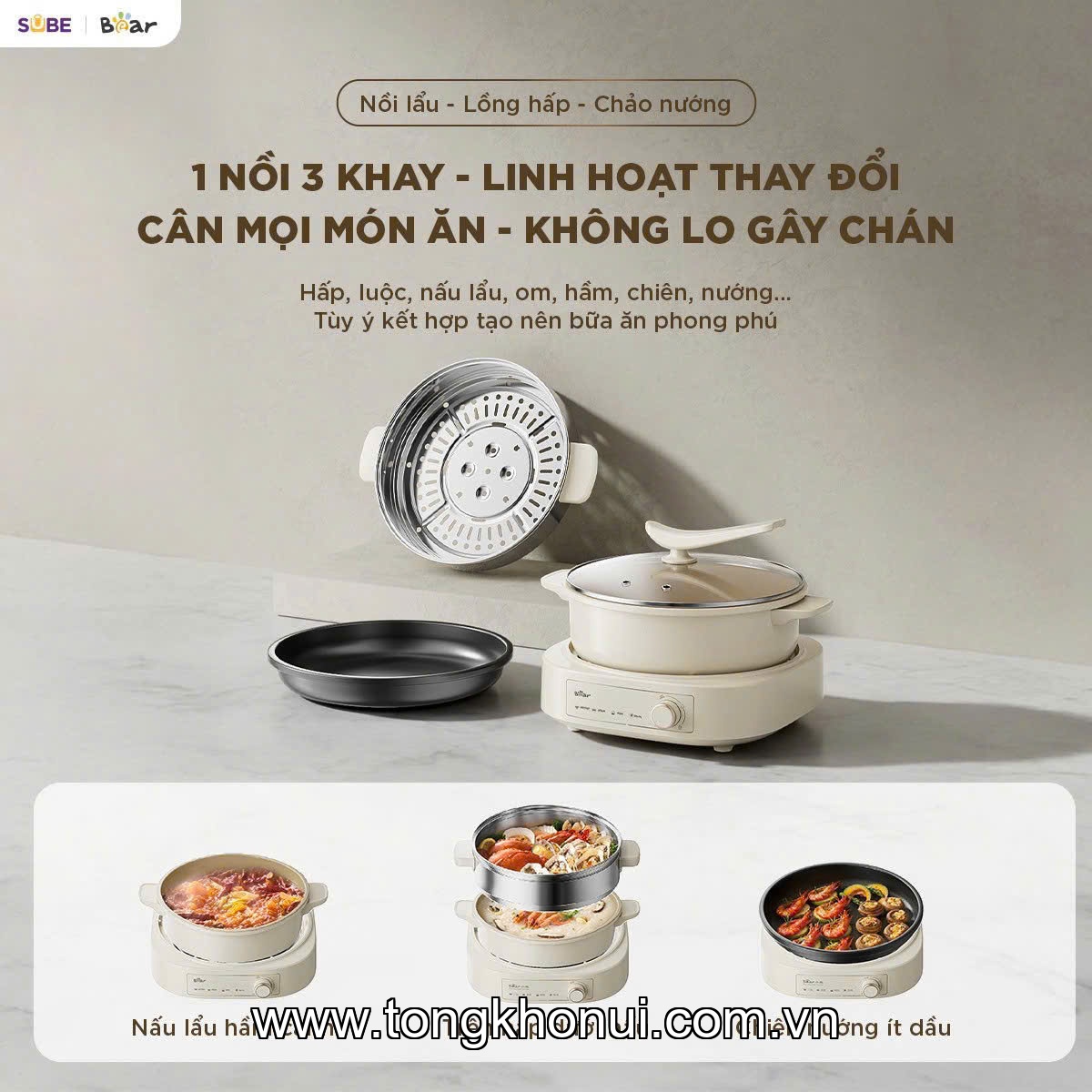 Nồi lẩu đa năng Bear HOP-505QT ảnh 11
