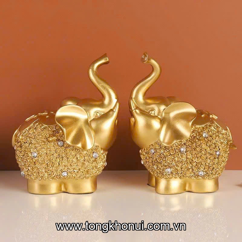 Bộ 2 tượng voi nhựa composite Donahome, model: DN-T2VN, KT: 11.5*8.5*14cm ảnh 8