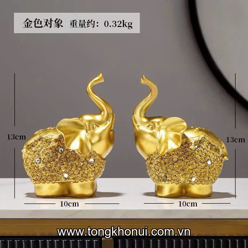 Bộ 2 tượng voi nhựa composite Donahome, model: DN-T2VN, KT: 11.5*8.5*14cm ảnh 9
