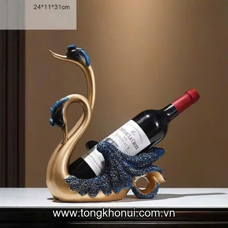 Giá đựng chai rượu nhựa composite Donahome, model: DN-DRTN, KT: 23*10*30cm màu vàng - Xanh ảnh 1