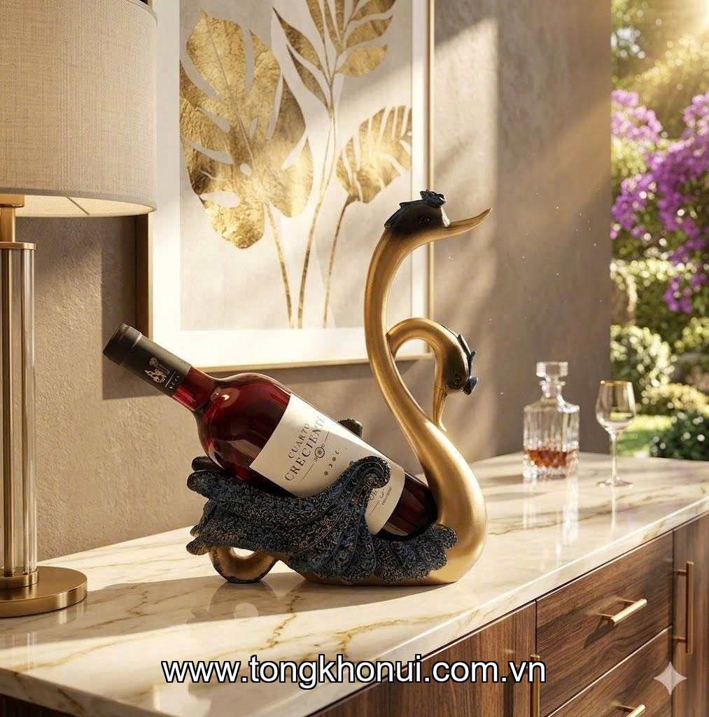 Giá đựng chai rượu nhựa composite Donahome, model: DN-DRTN, KT: 23*10*30cm màu vàng - Xanh ảnh 3