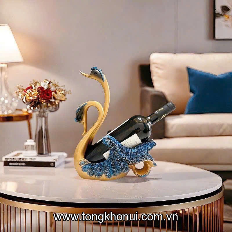Giá đựng chai rượu nhựa composite Donahome, model: DN-DRTN, KT: 23*10*30cm màu vàng - Xanh ảnh 4